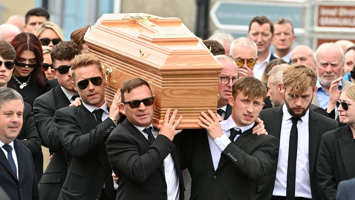 Ronan Keating at brother Ciaran's funeral