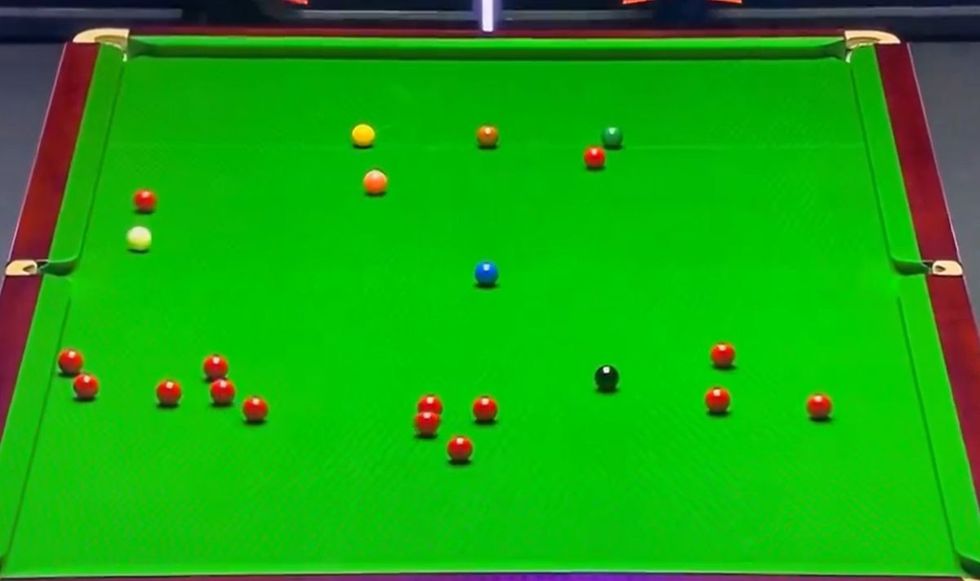 Ronnie O'Sullivan reacted by smashing open the pack of reds