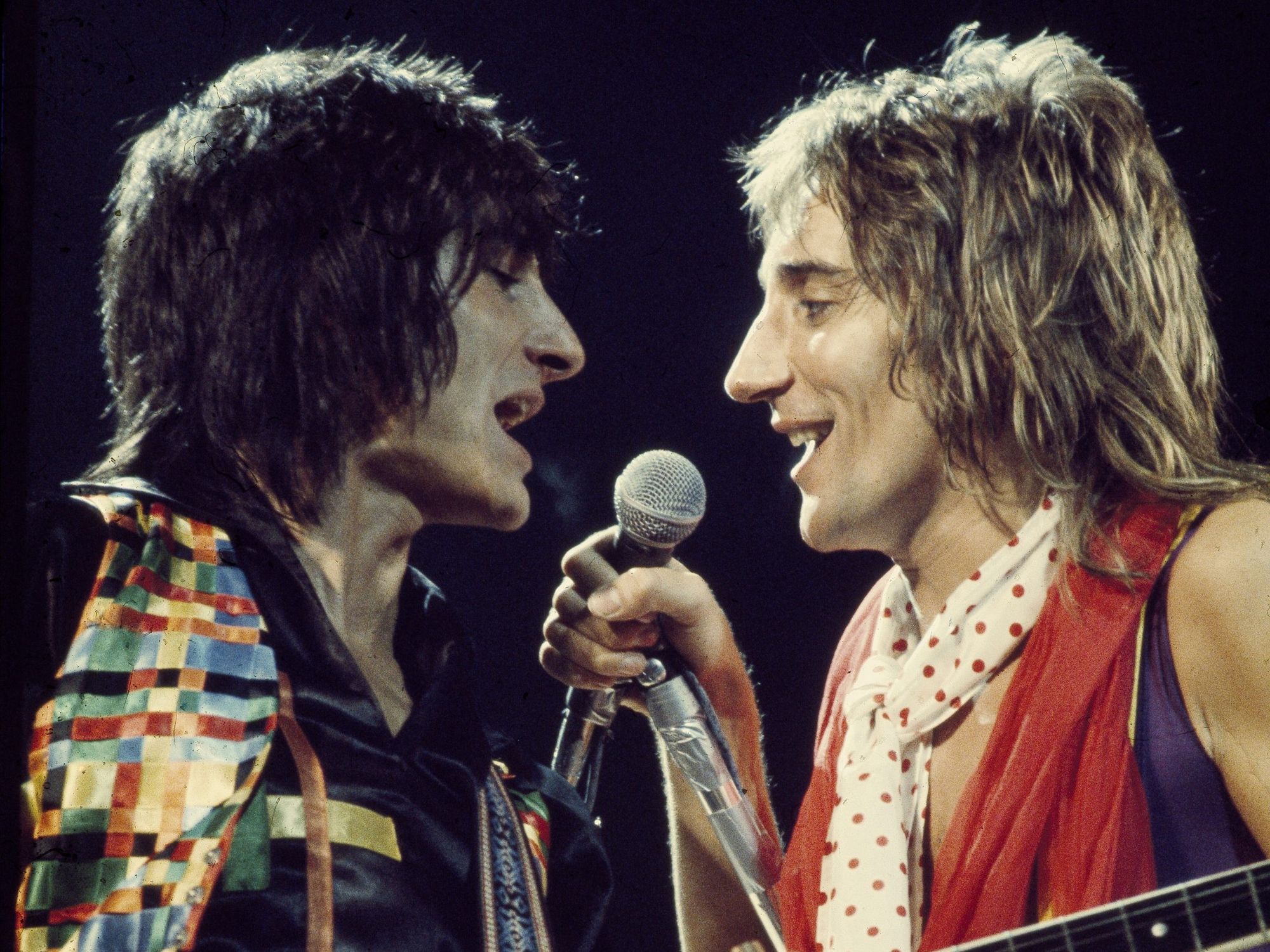 Ronnie Wood and Rod Stewart