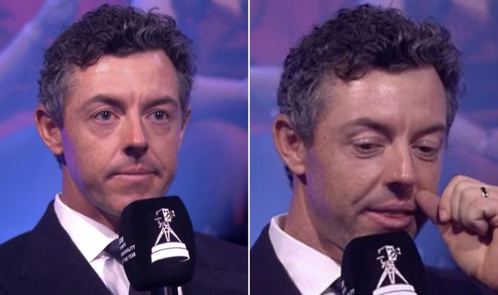 Rory McIlroy became emotional after paying tribute to the 'inspirational' fathers