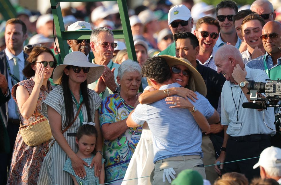 Rory McIlroy celebrated with wife Erica Stoll and daughter Poppy after winning The Masters