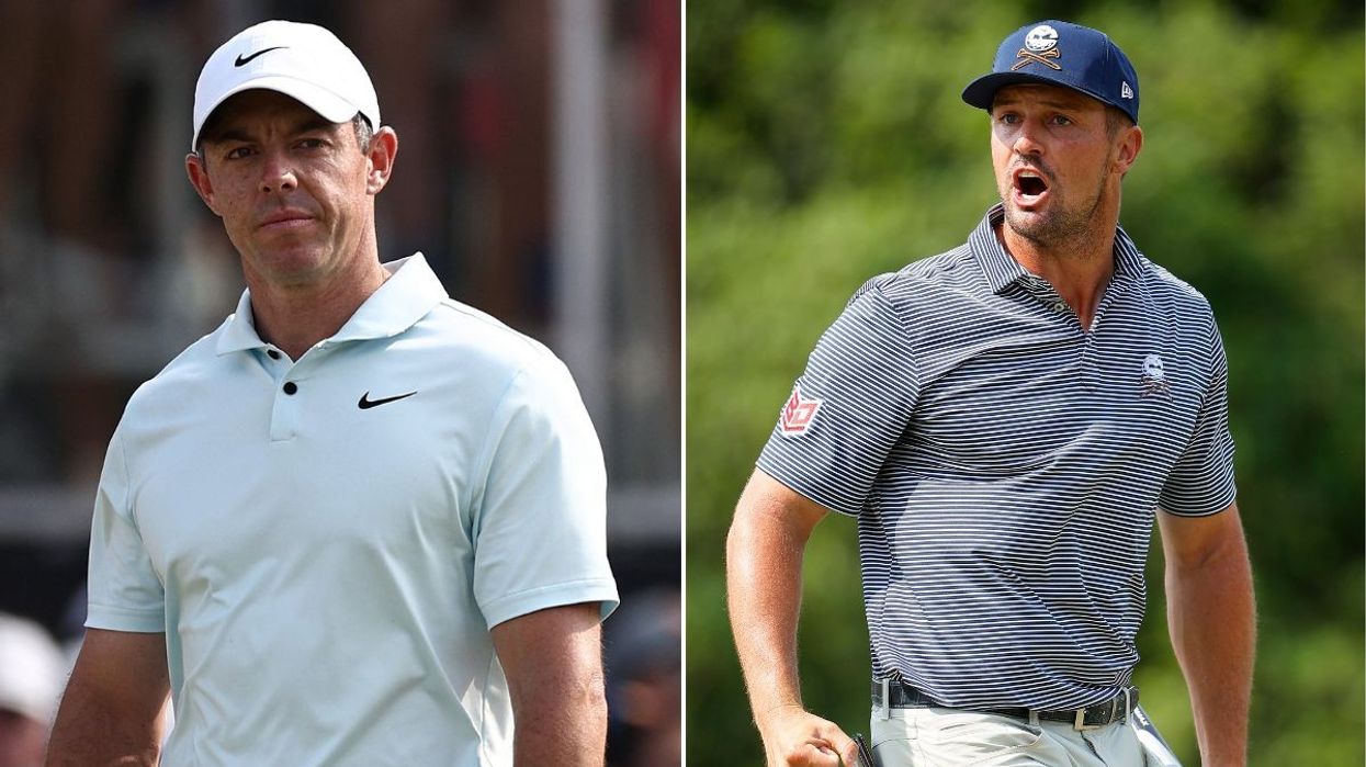 Rory McIlroy held a two-shot lead over Bryson DeChambeau with a few holes remaining