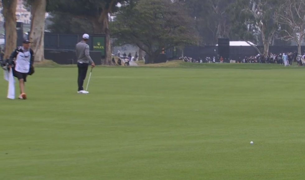 Rory McIlroy's drive flew past Lucas Glover