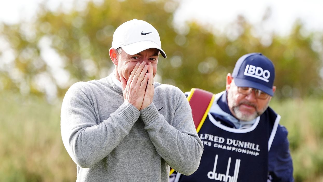 Rory McIlroy was all smiles during the second round