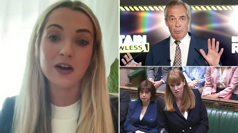 Rosie Wrighting, Nigel Farage and Angela Rayner
