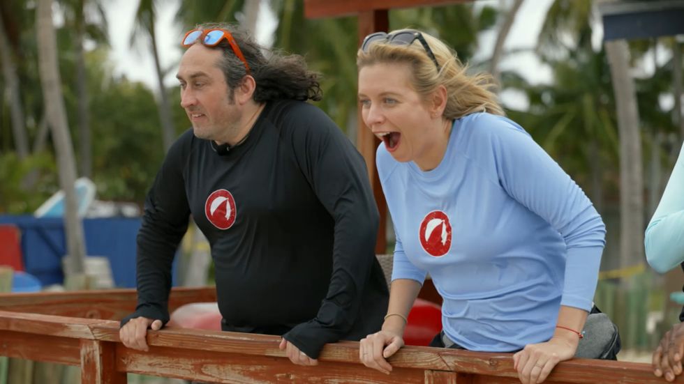 Ross Noble and Rachel Riley