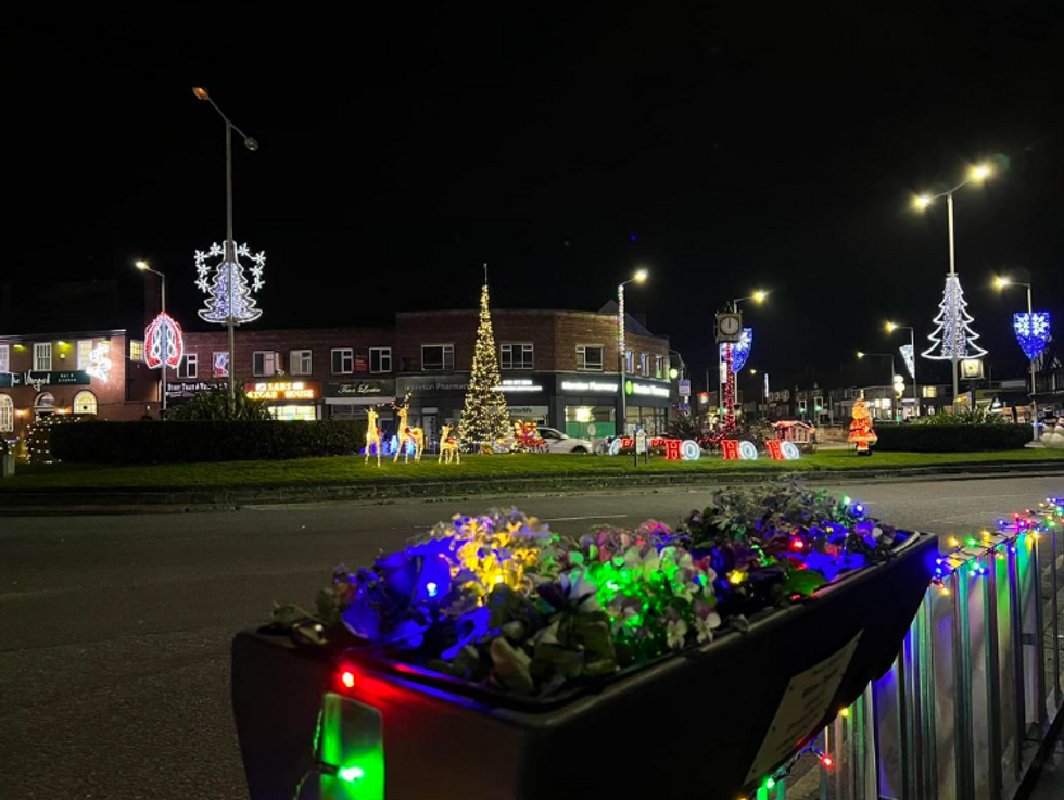 Roundabout at night