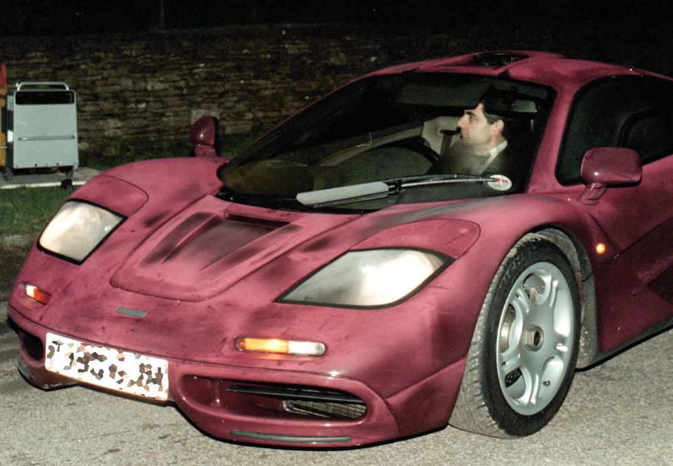 Rowan Atkinson in his McLaren F1