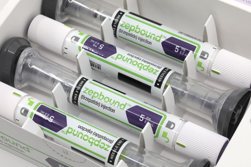 Rows of Tirzepatide injections
