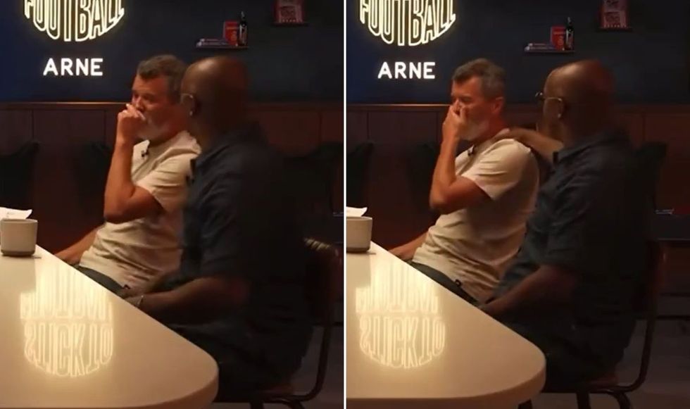 Roy Keane had to fight back tears during an emotional moment on Stick to Football