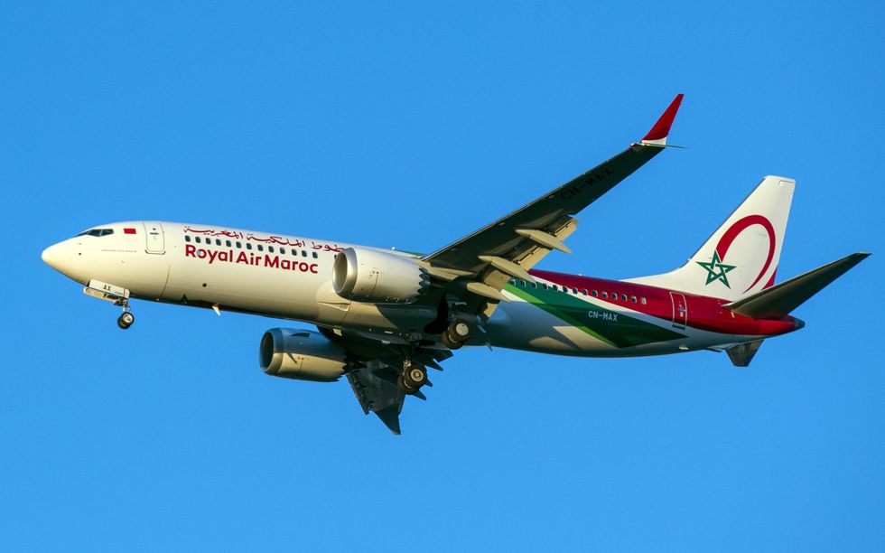 Royal Air Maroc Boeing 737 plane landing at Heathrow Airport