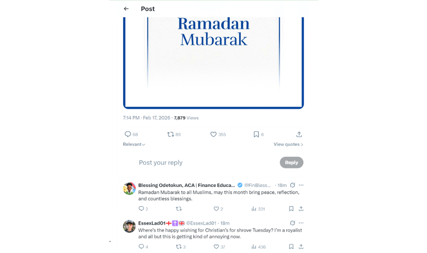 Royal Family Ramadan post