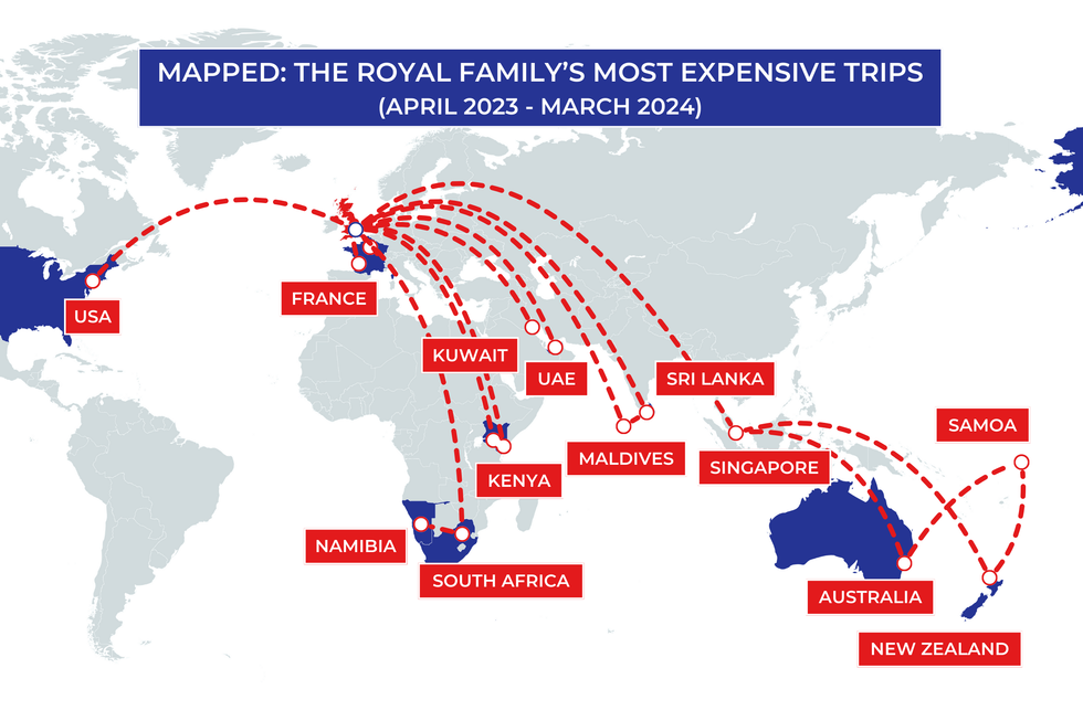 Royal Family travel map