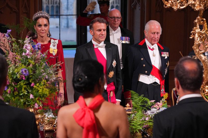 Princess Kate receives wink from Emmanuel Macron at Windsor Castle