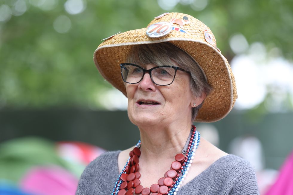 Royal fan Mary-Jane Willows, 68, from Cornwall who has been camping in her tent on The Mall near Buckingham Palace, London, since Tuesday ahead of the Platinum Jubilee celebrations. Picture date: Wednesday June 1, 2022.