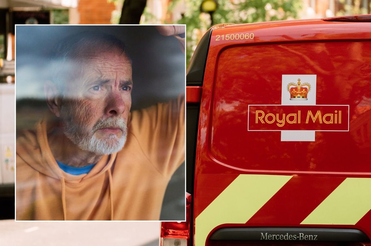 Royal Mail and man looking out of window