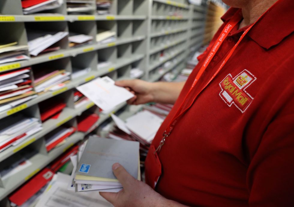 Royal Mail sorting room