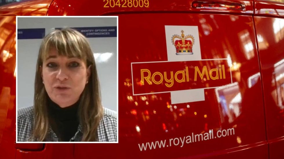 Royal Mail van and Emma Gilthorpe