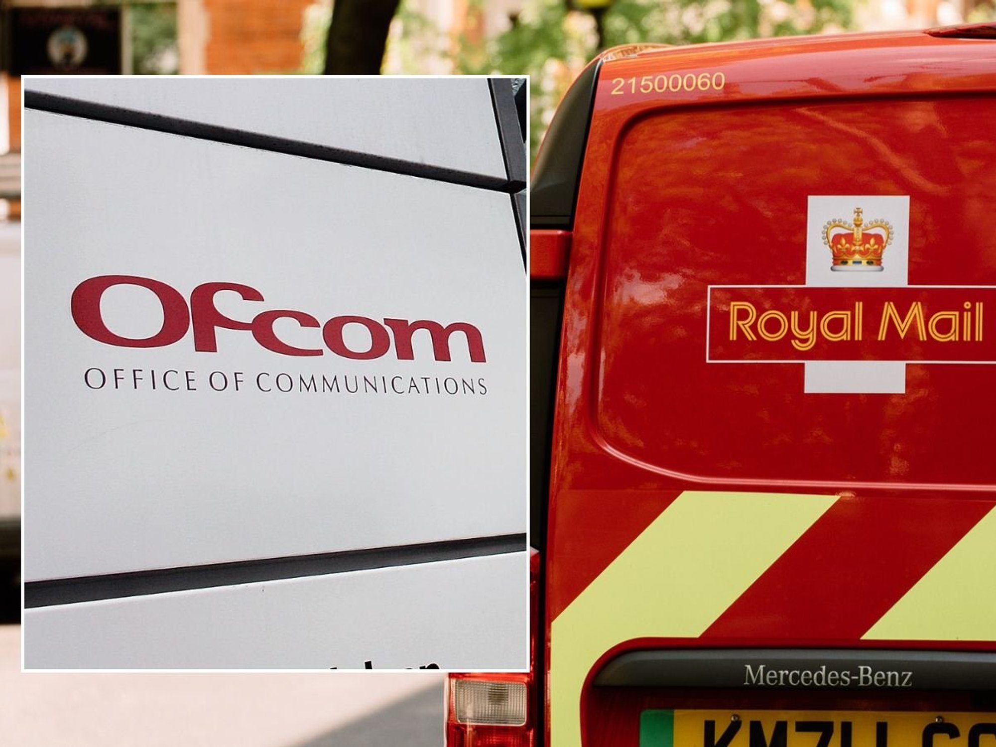 Royal Mail van and Ofcom logo