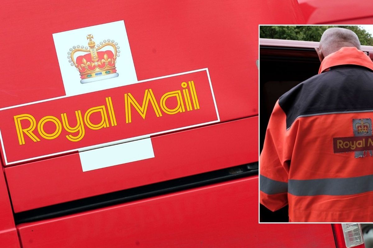 Royal Mail van and Royal Mail worker