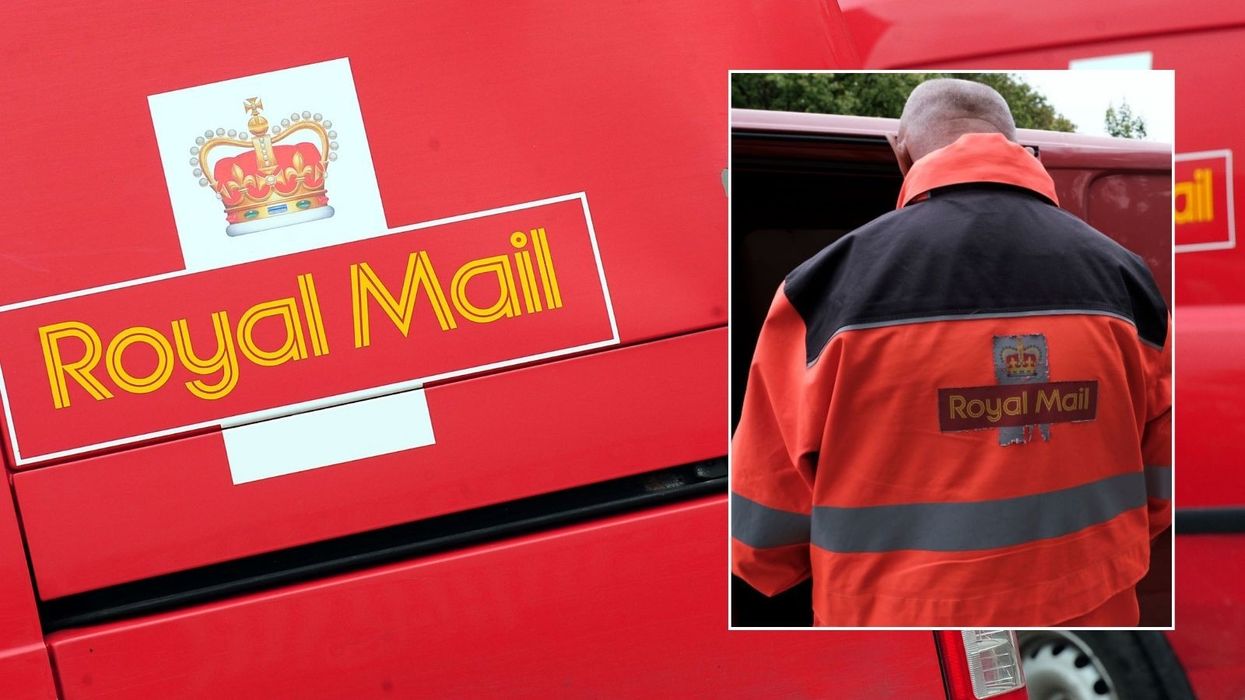 Royal Mail van and Royal Mail worker