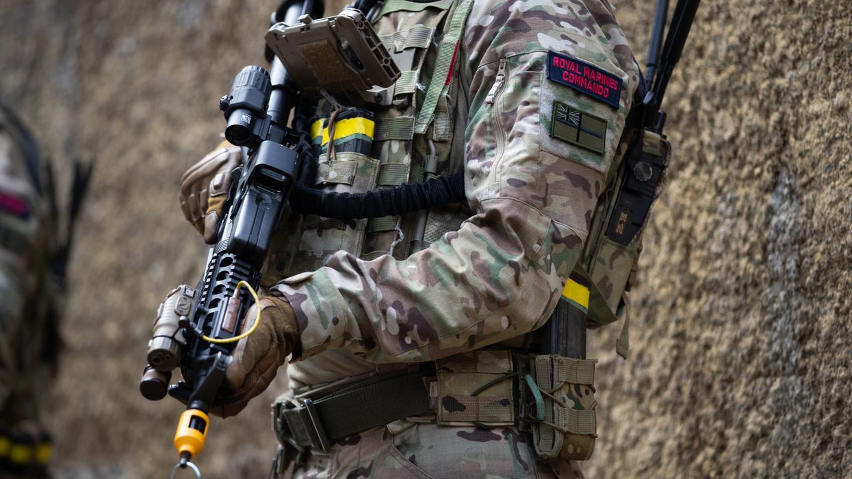 Royal Marines with gun