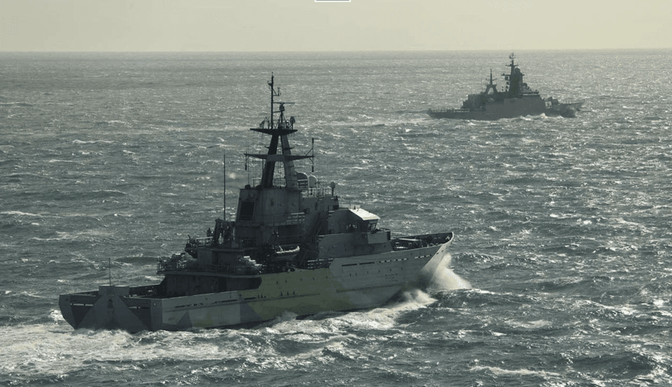 Royal Navy ship at sea