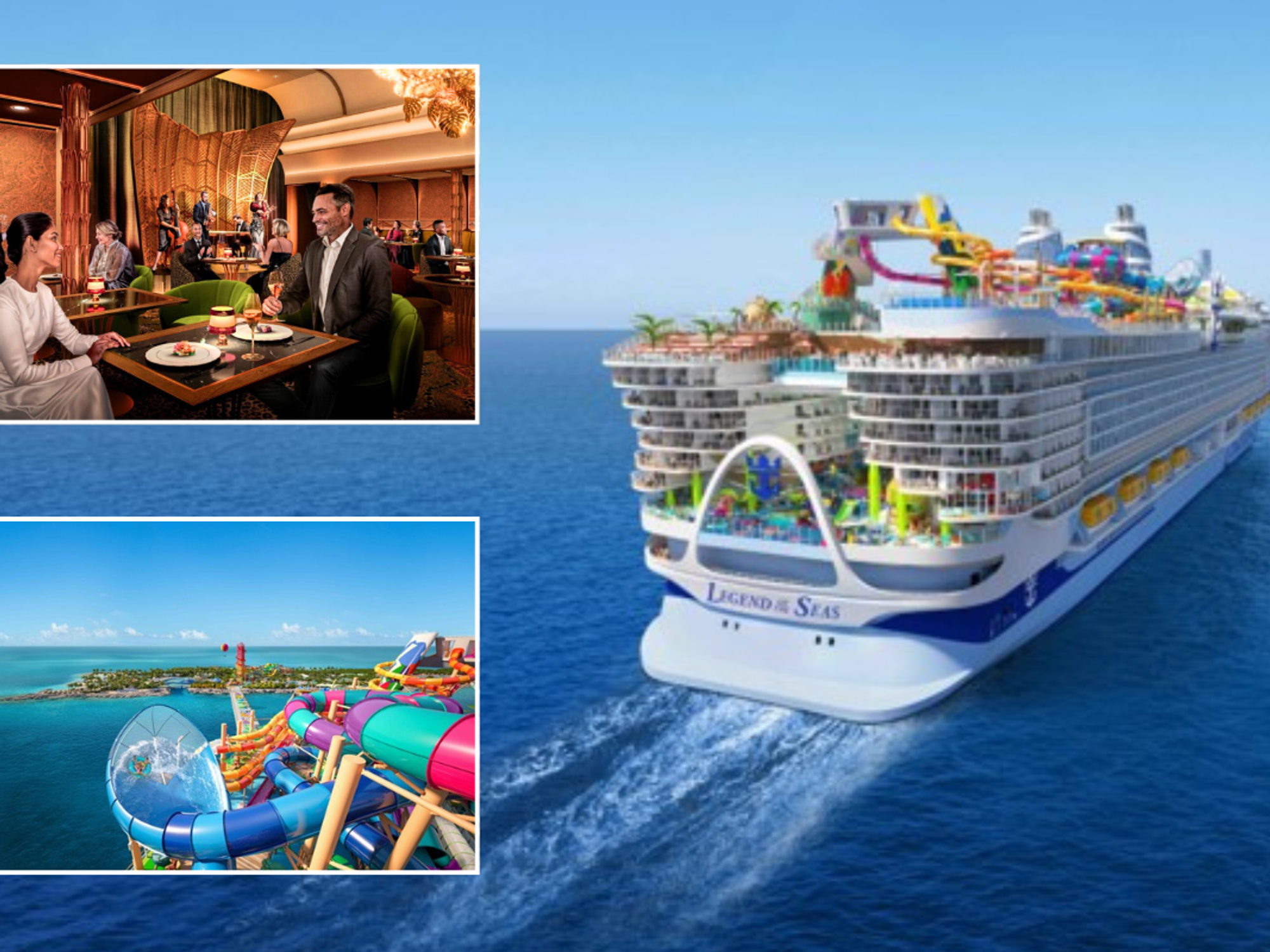 Royal Railway Legend Station / waterslides on deck / Legend of the Seas ship