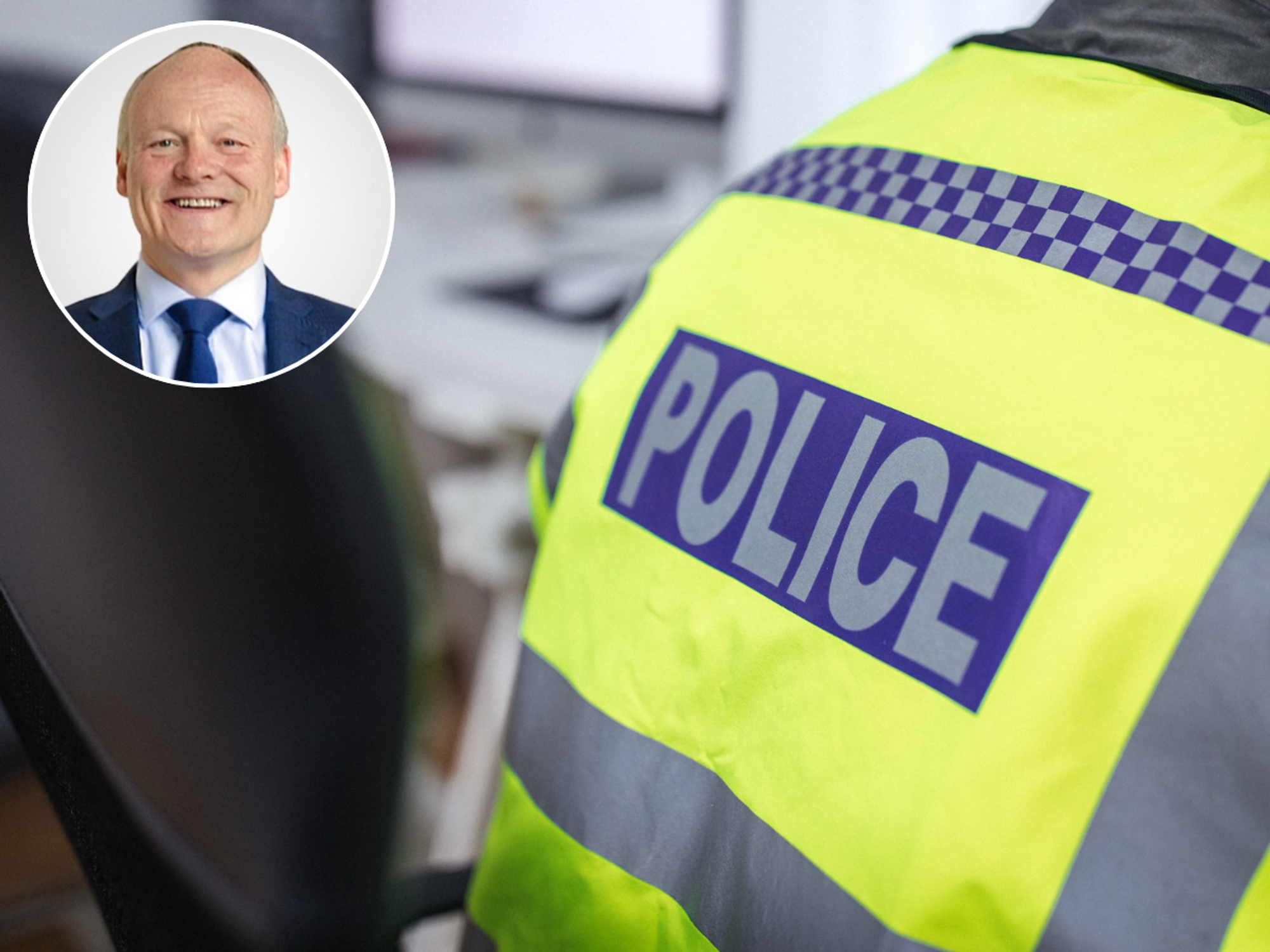 Royston Smith (left), police (right)