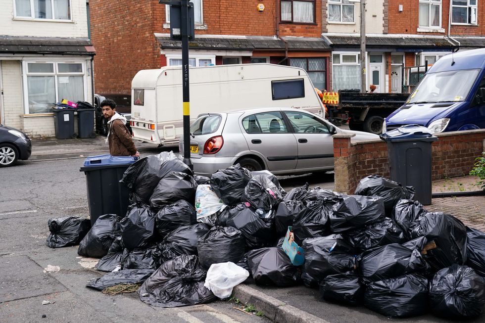 Rubbish building up on the streets in Birmingham