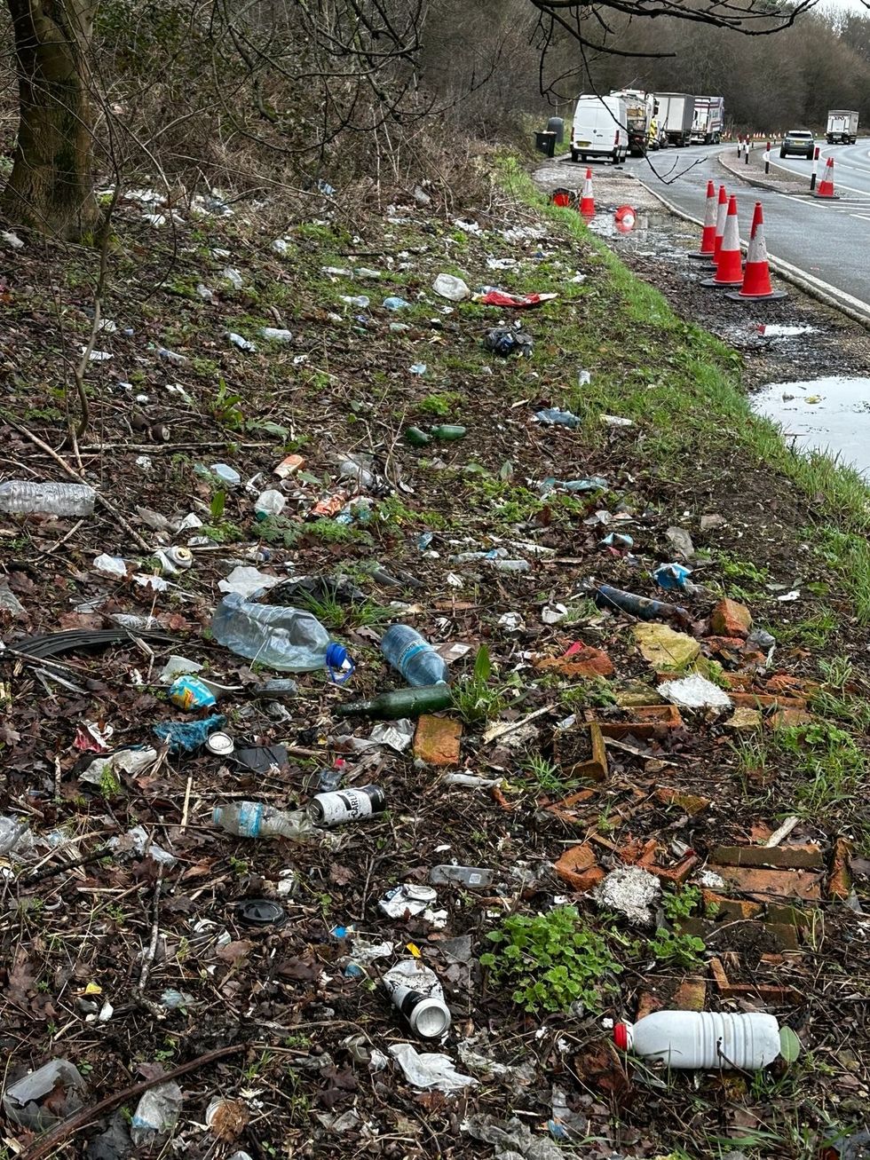 Rubbish on the side of the road