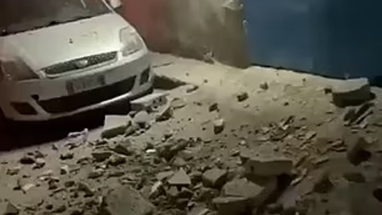 Rubble rains down after Naples earthquake