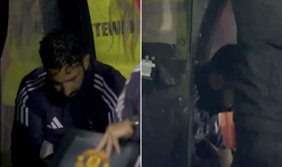 Ruben Amorim, rather than watch United's penalties, sat in the dugout instead