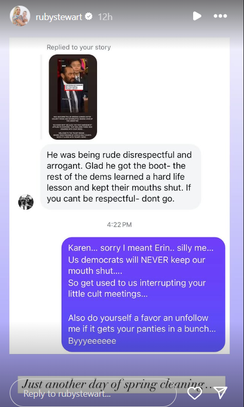 Ruby Stewart Instagram post