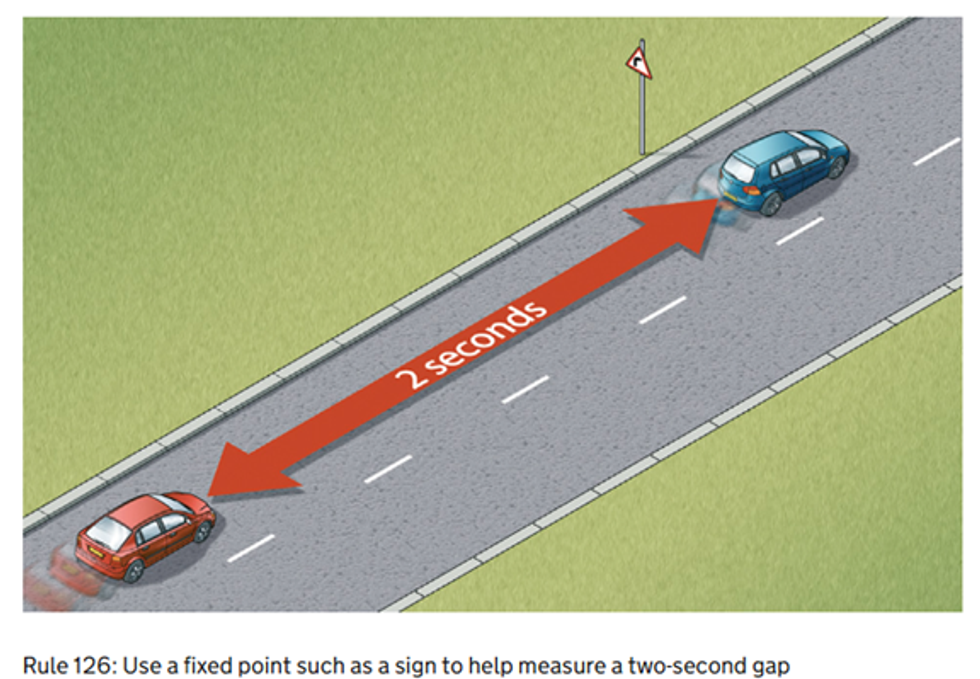 Rule 126 of the Highway Code deals with the issue of tailgating