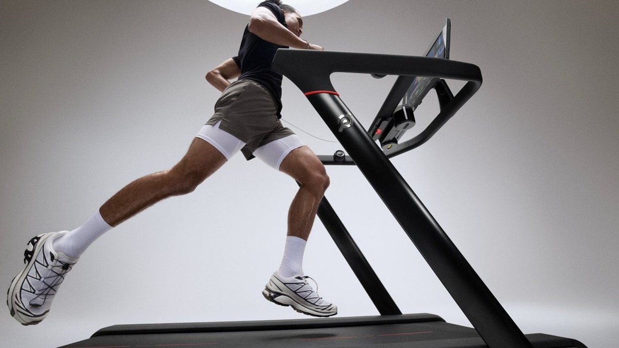 Running workout on Peloton treadmill