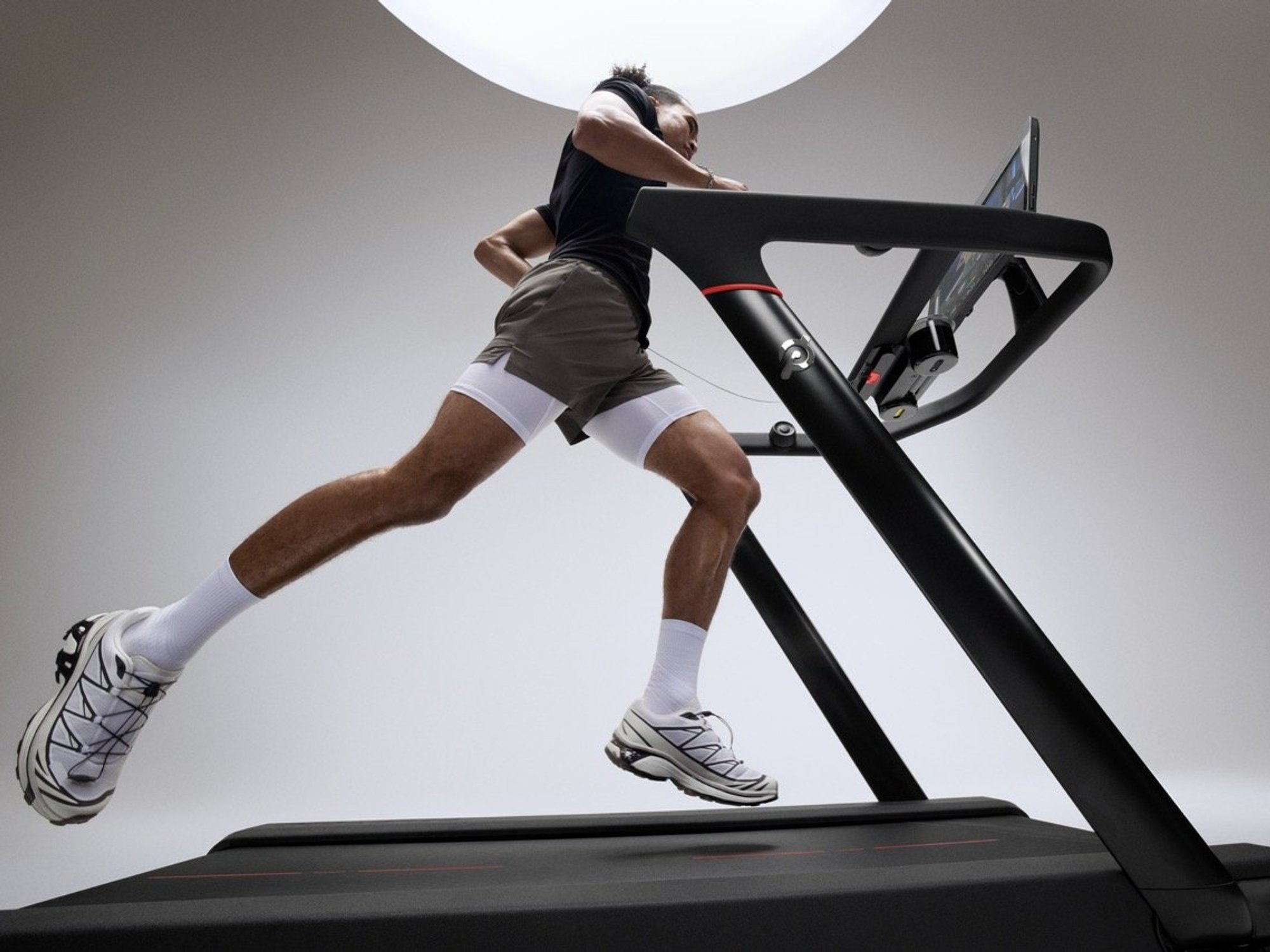Running workout on Peloton treadmill