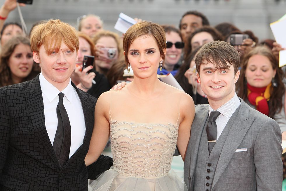Rupert Grint, Emma Watson and Daniel Radcliffe at the world premiere of Harry Potter And The Deathly Hallows: Part 2.