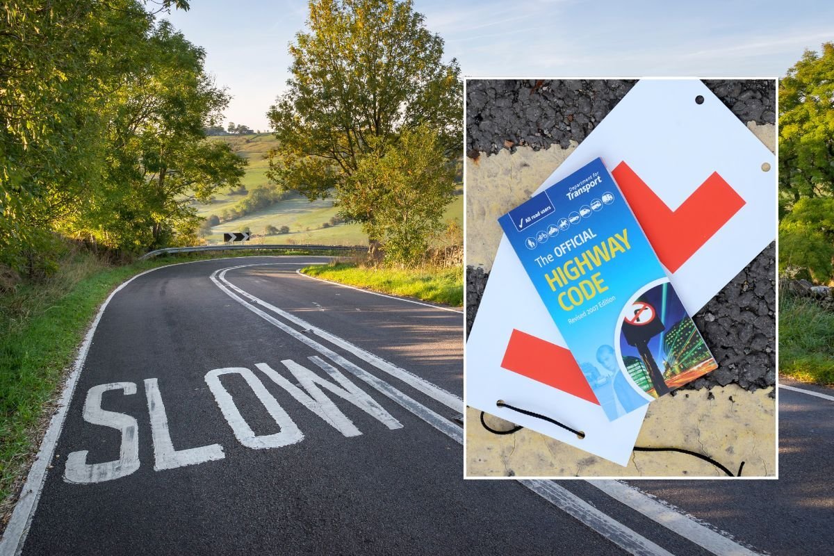 Rural road and a copy of the Highway Code