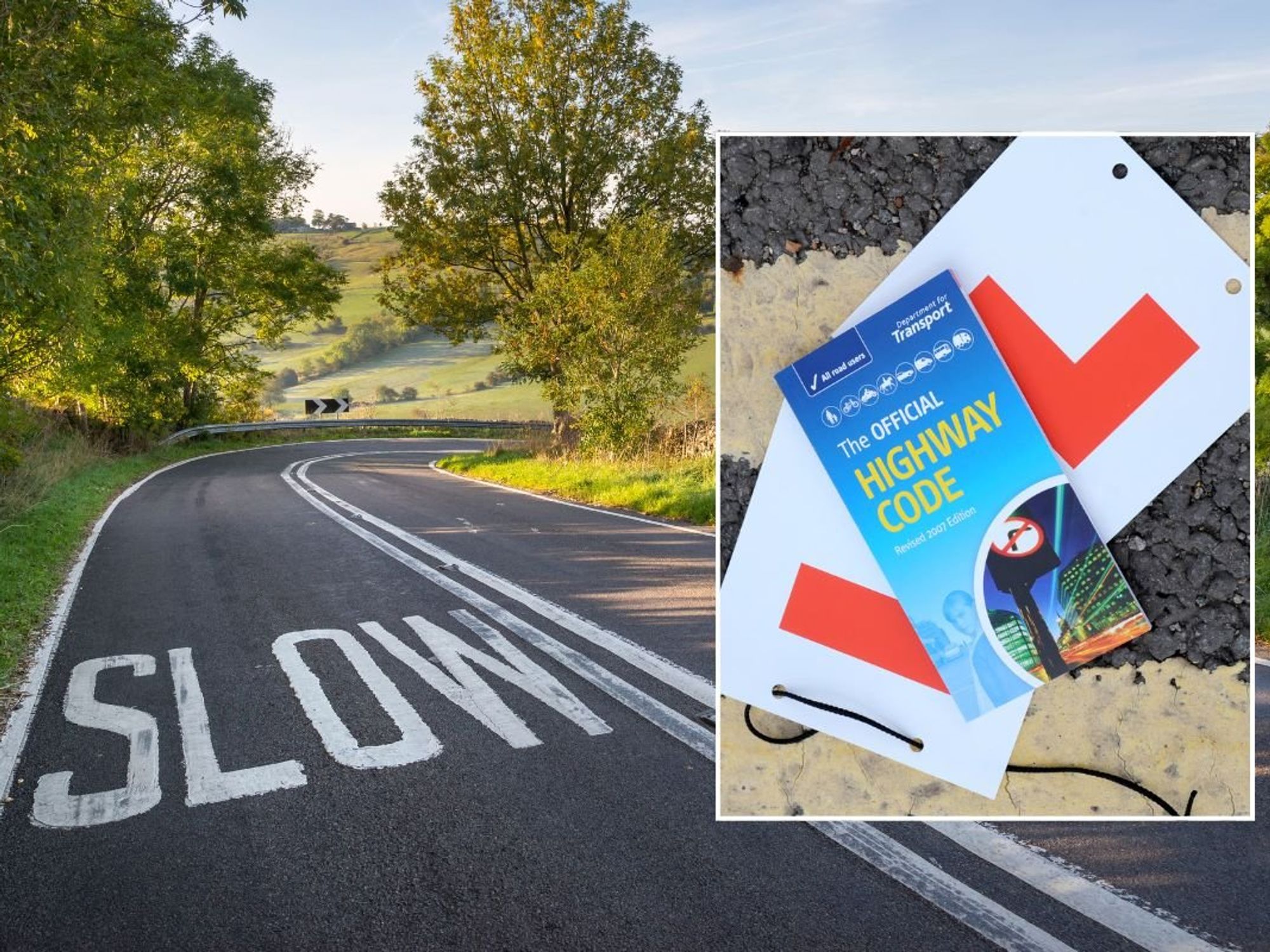 Rural road and a copy of the Highway Code
