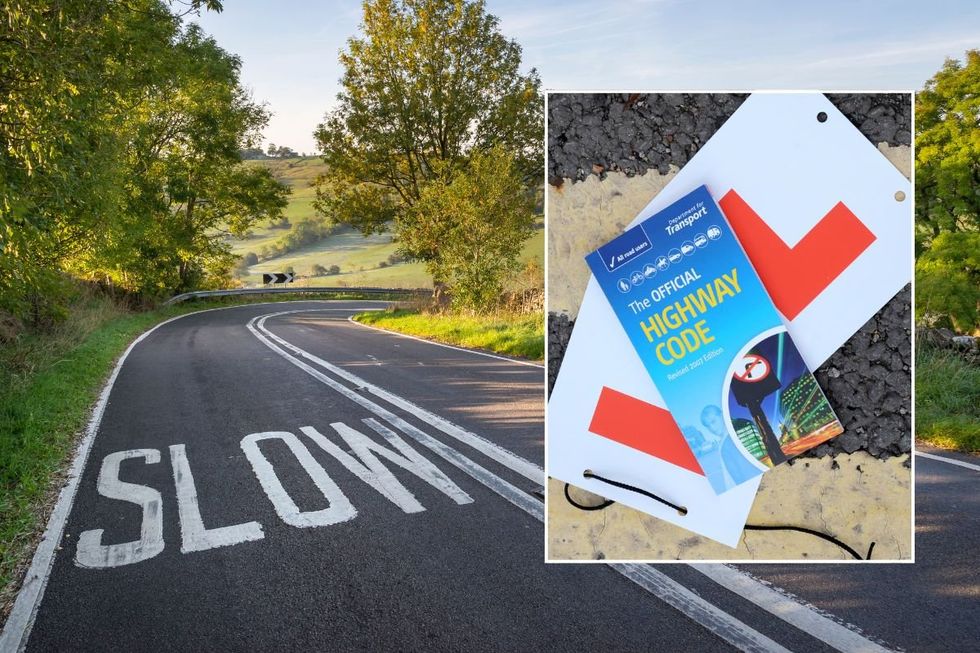 Rural road and a copy of the Highway Code