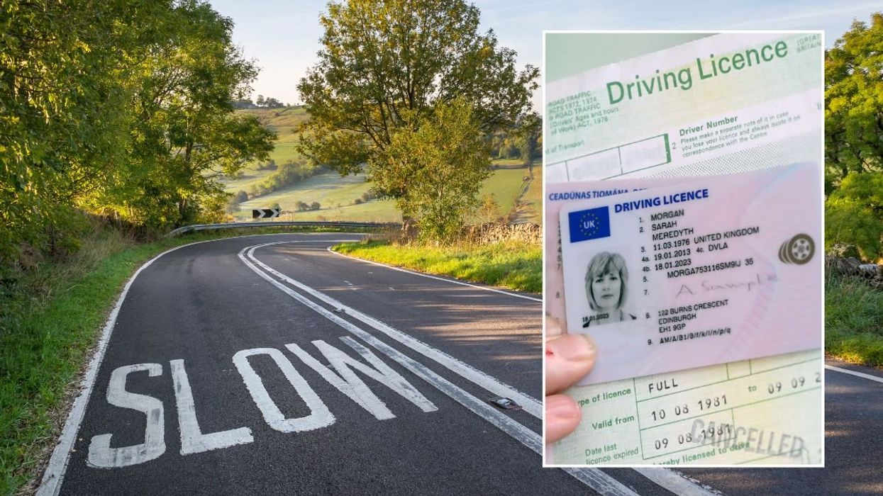 Rural road and a UK driving licence