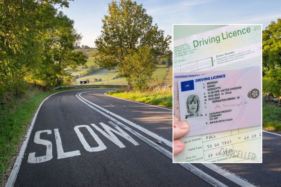 Rural road and a UK driving licence