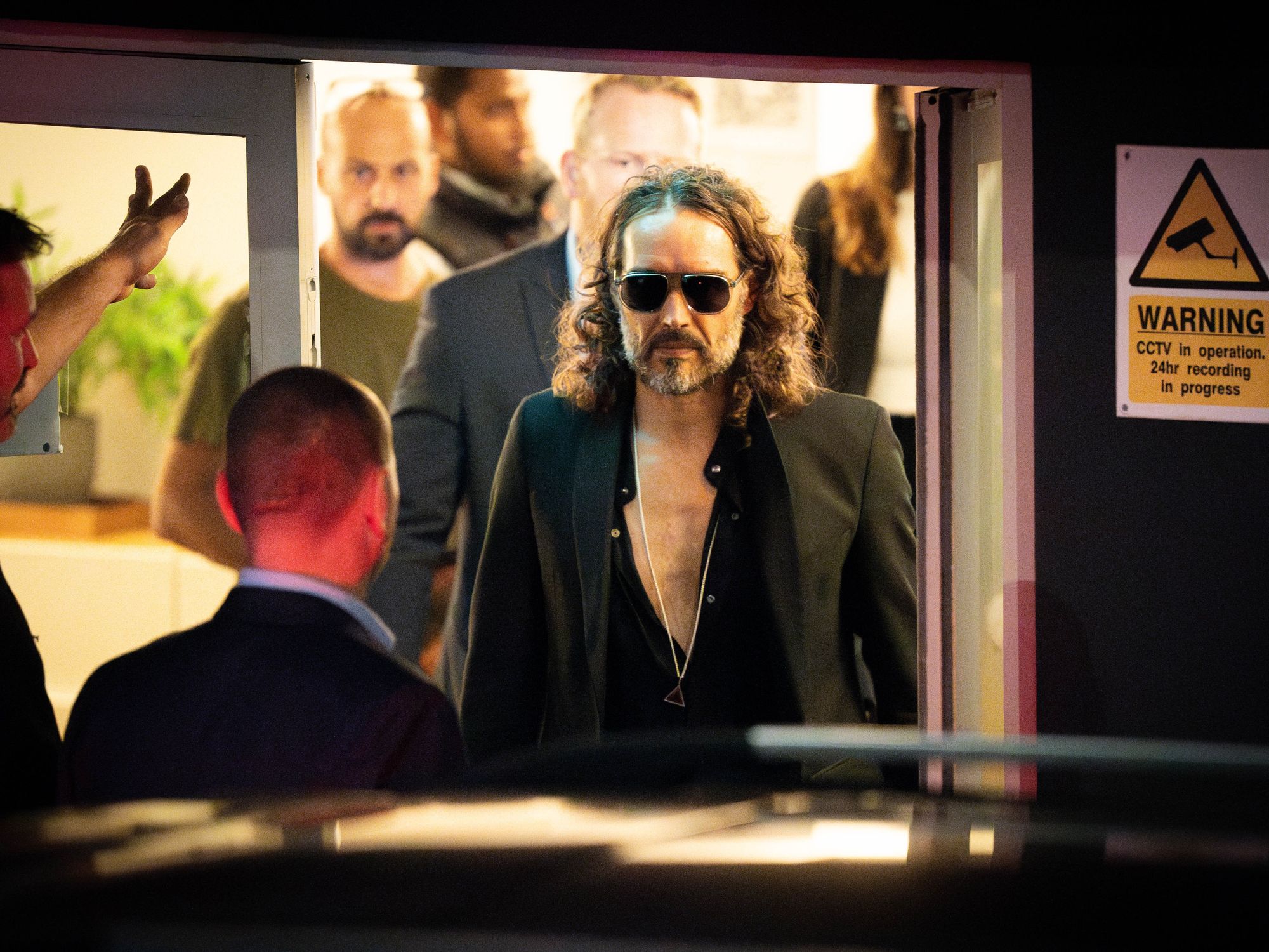 Russell Brand leaves his comedy show in Wembley, West London