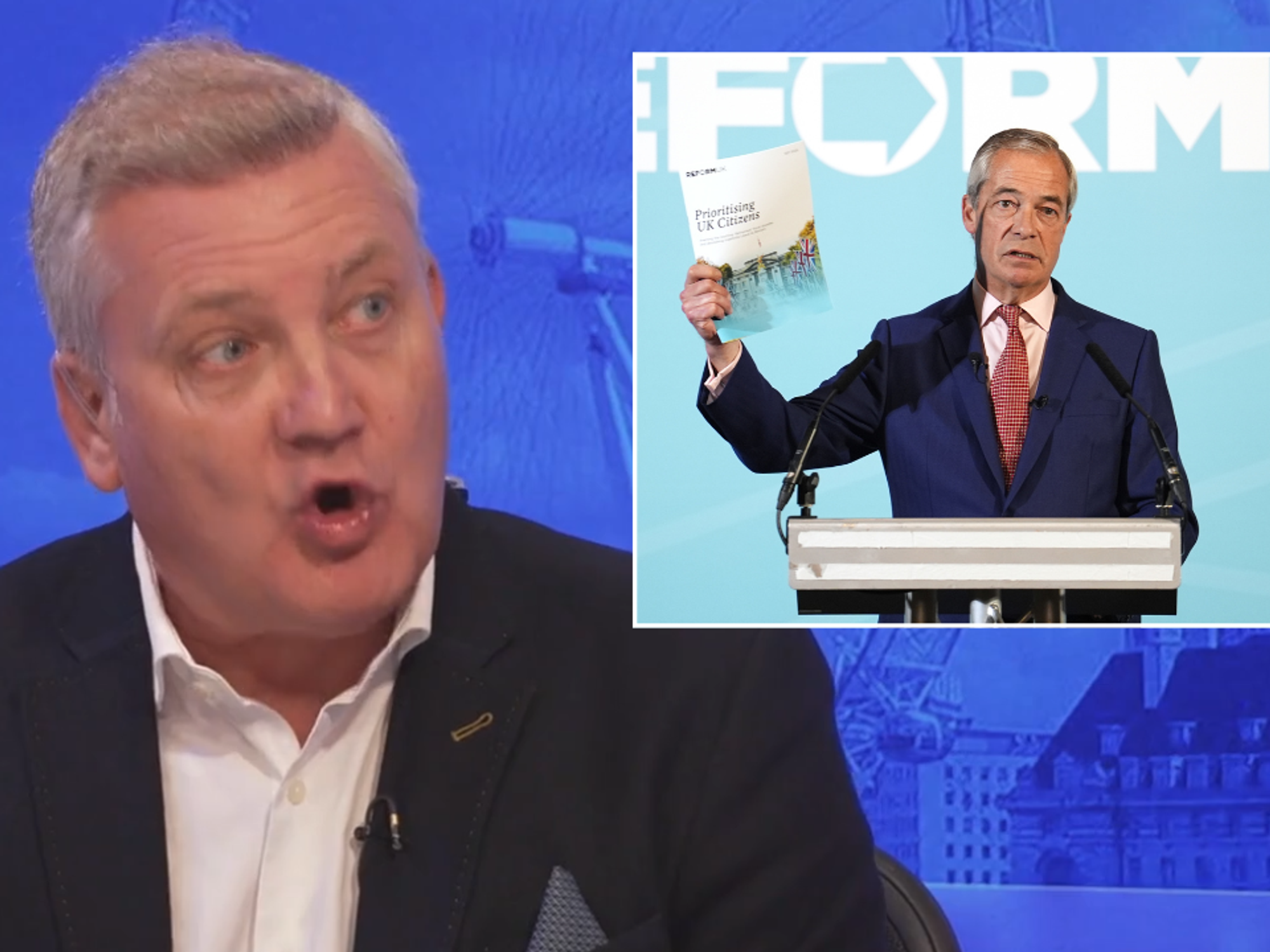 Russell Quirk and Nigel Farage