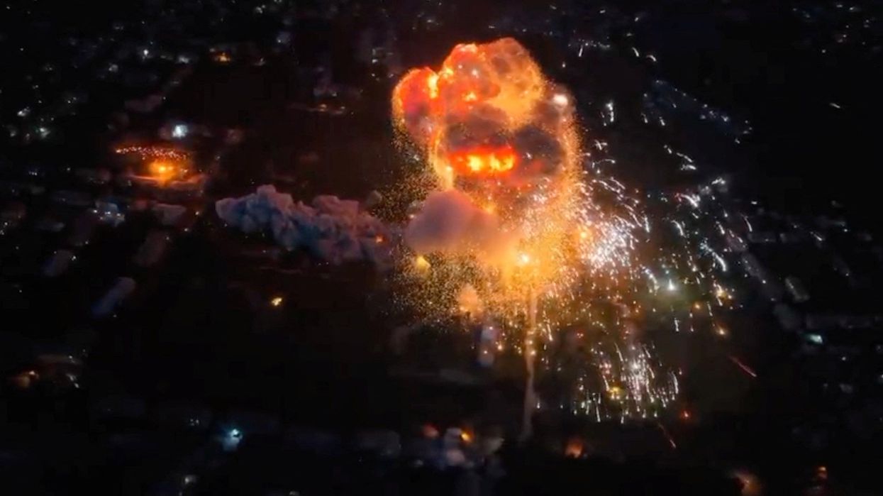 Russian ammunition dump explosion in the occupied town of Makiivka.