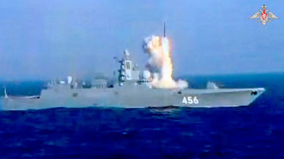 Russian naval drill footage