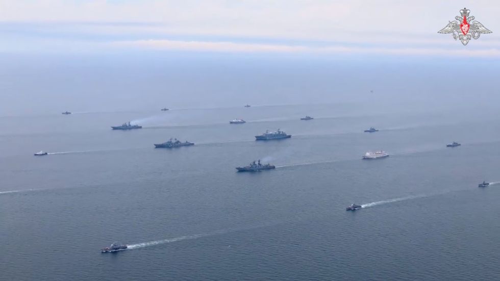 Russian naval drill footage
