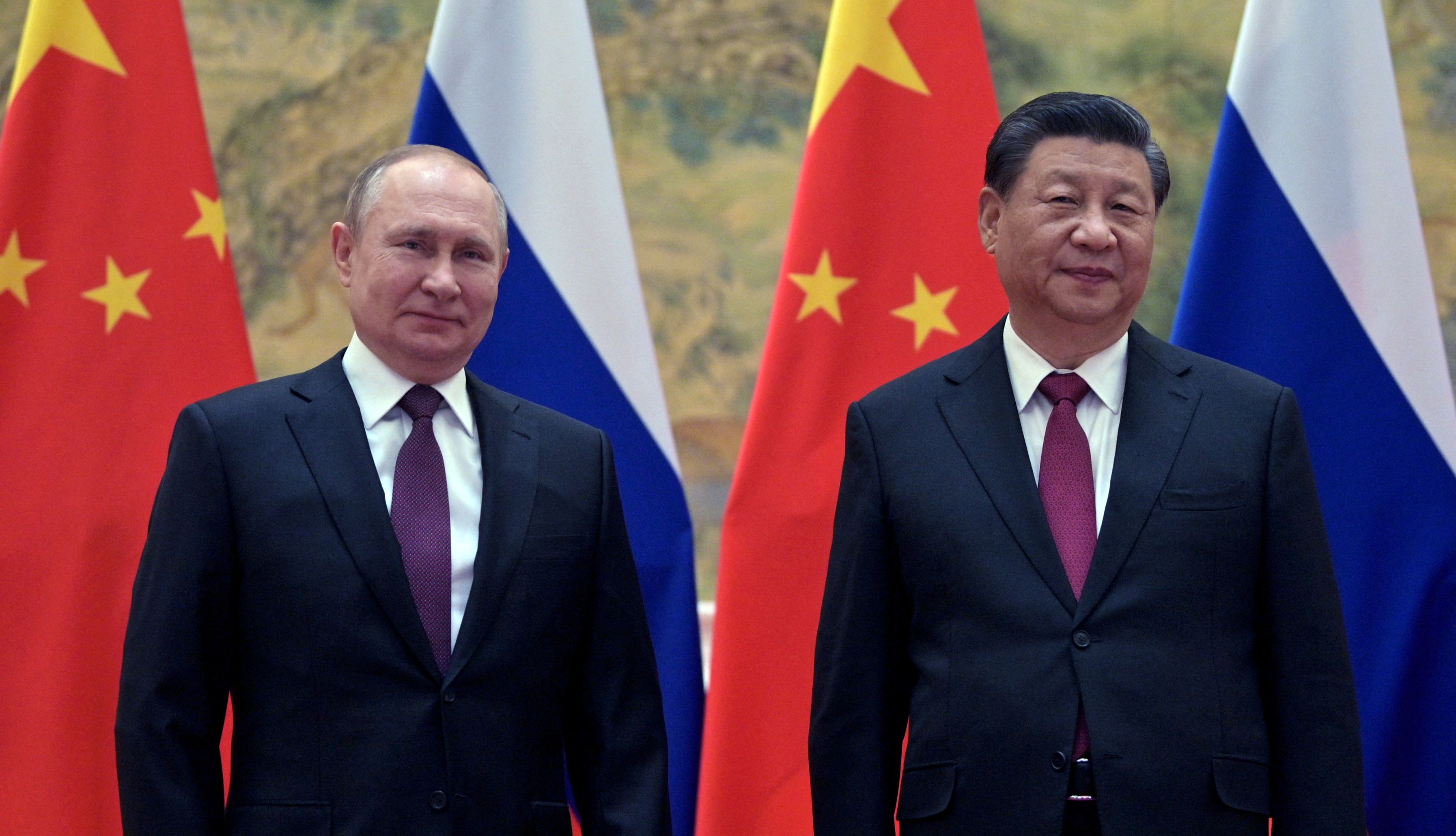 Russian President Vladimir Putin attends a meeting with Chinese President Xi Jinping in Beijing, China.