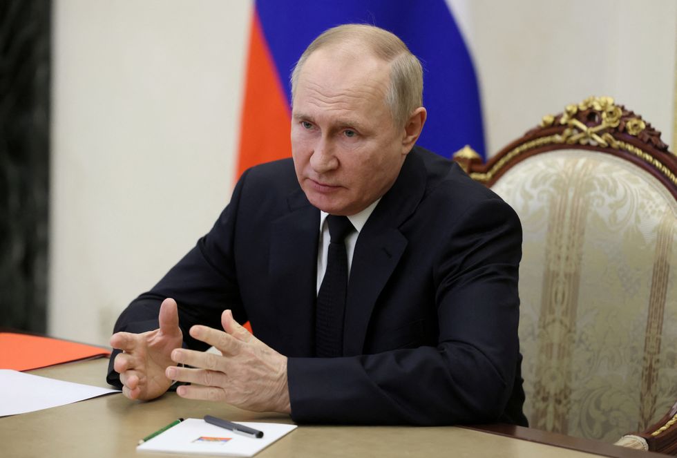 Russian President Vladimir Putin chairs a meeting with members of the Security Council via a video link in Moscow, Russia December 6, 2022. Sputnik/Mikhail Metzel/Pool via REUTERS ATTENTION EDITORS - THIS IMAGE WAS PROVIDED BY A THIRD PARTY.